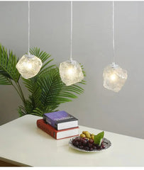 Glass Globe Pendant Light Set of 3 Iron E27 IP44