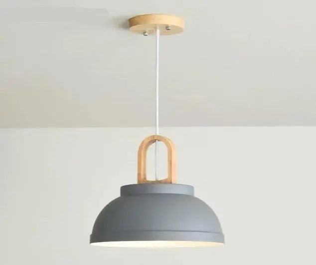 Nordic LED Pendant Light Iron Wood 3 Colours 3 Sizes