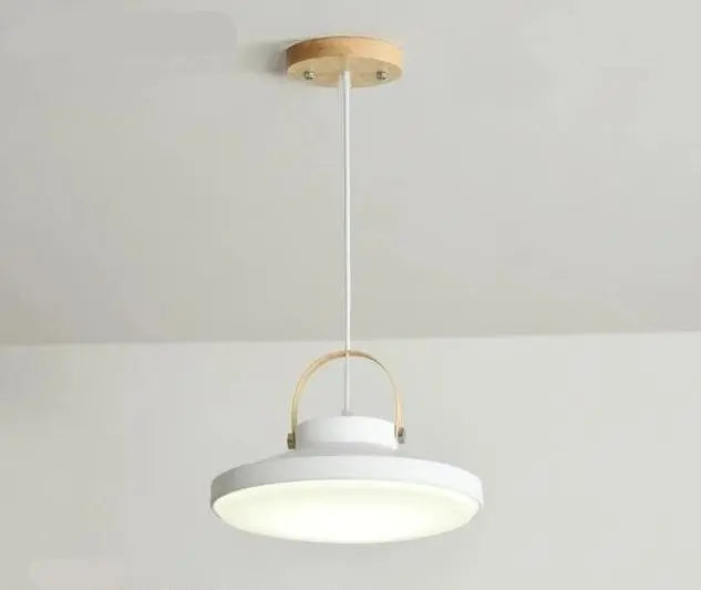 Nordic LED Pendant Light Iron Wood 3 Colours 3 Sizes