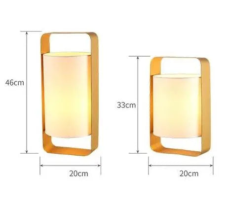 Floating Lantern Table Lamp Metal Frame & Textile Shade E27 — Small or Large