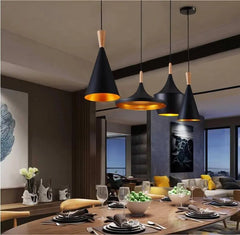 Iron Pendant Light E27 3 Shapes Lantern Funnel Cone