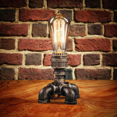 Vintage Metal Desk Lamp Aged Patina Foundry Finish E27 Hand-Assembled