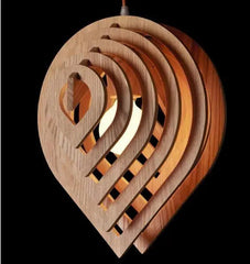 Art Deco Pendant Light Wood Metal E27 IP44 30×35 cm