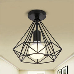 Diamond Ceiling Light Geometric Metal E27 40W Black or White