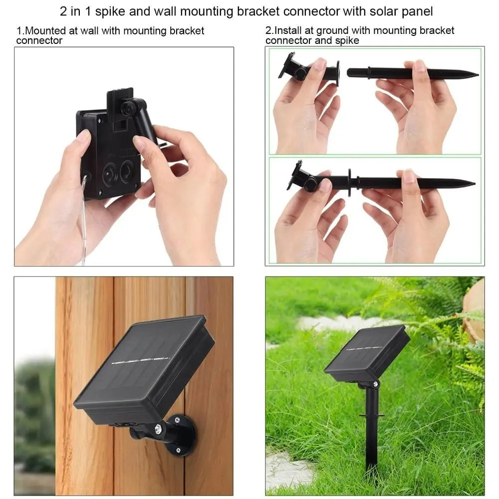 Solar Tube String Lights, IP44, 14h, 5 Colours, 7–22m