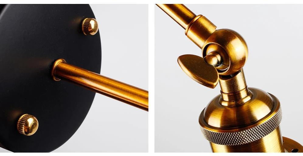 Industrial Brass Wall Light Hand-Finished Metal E27 Max 40W