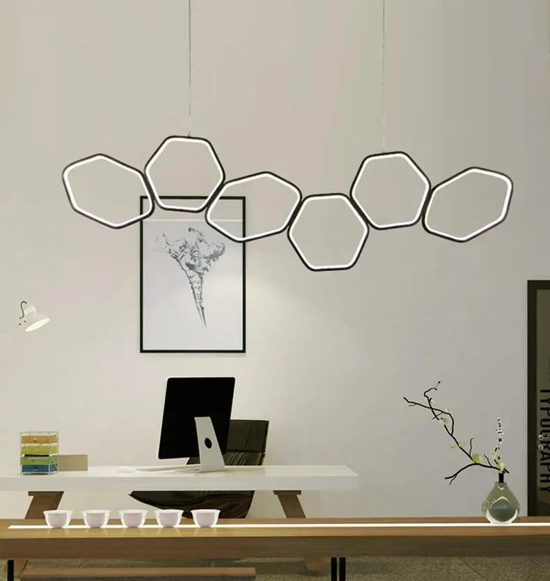 Art Deco LED Chandelier Acrylic Aluminium 3 Sizes Dimmable