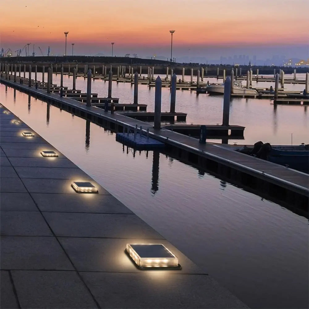Solar In-Ground Recessed Light, IP67, Walkable, Twilight Sensor, Stainless Steel