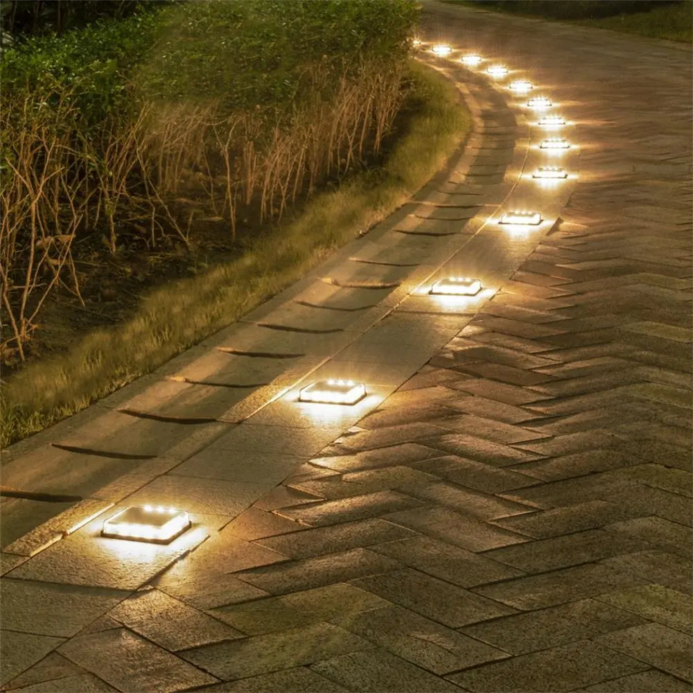 Solar In-Ground Recessed Light, IP67, Walkable, Twilight Sensor, Stainless Steel