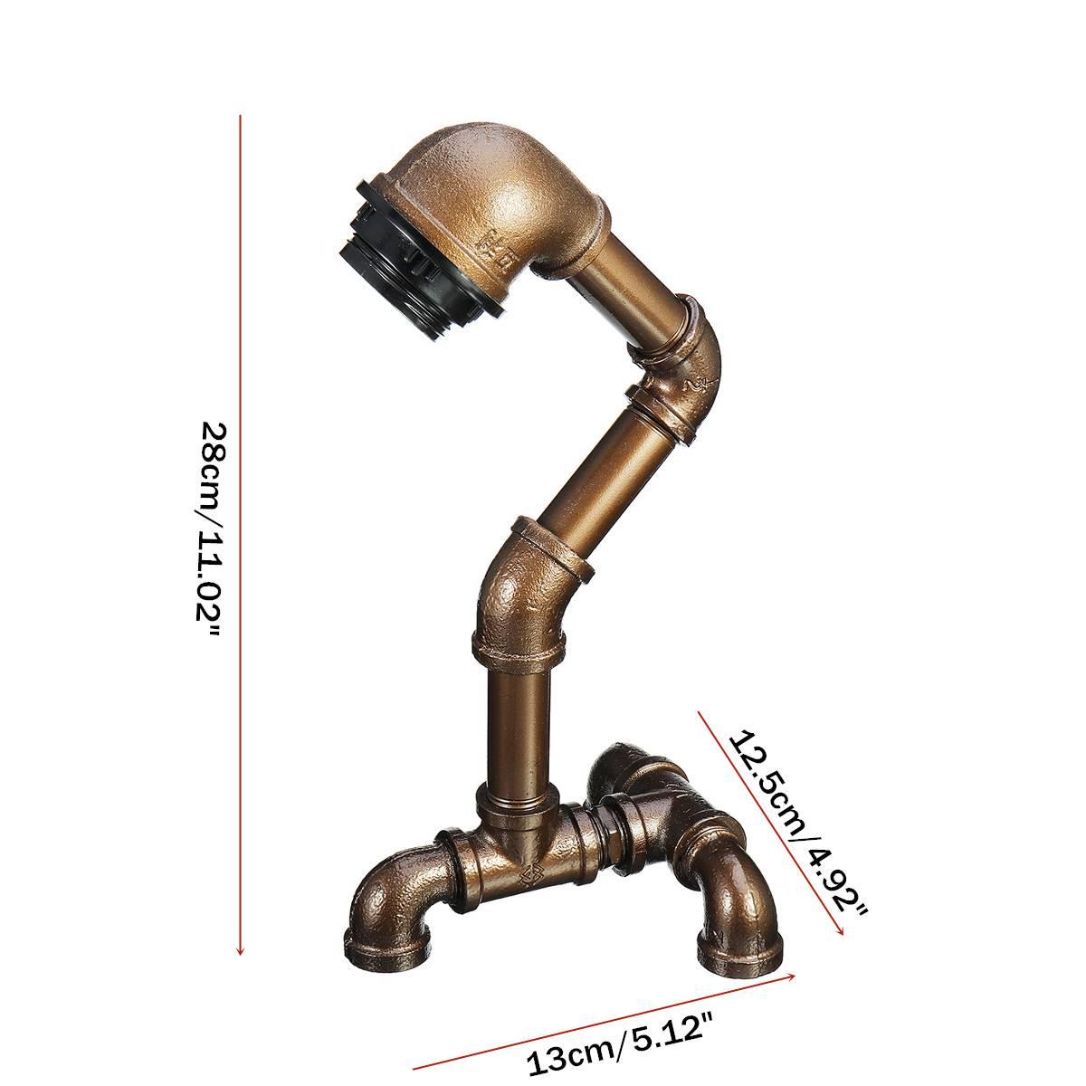 Industrial Style Desk Lamp All-Metal Steampunk Vintage E27 Hand-Assembled