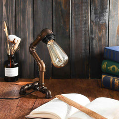 Industrial Style Desk Lamp All-Metal Steampunk Vintage E27 Hand-Assembled