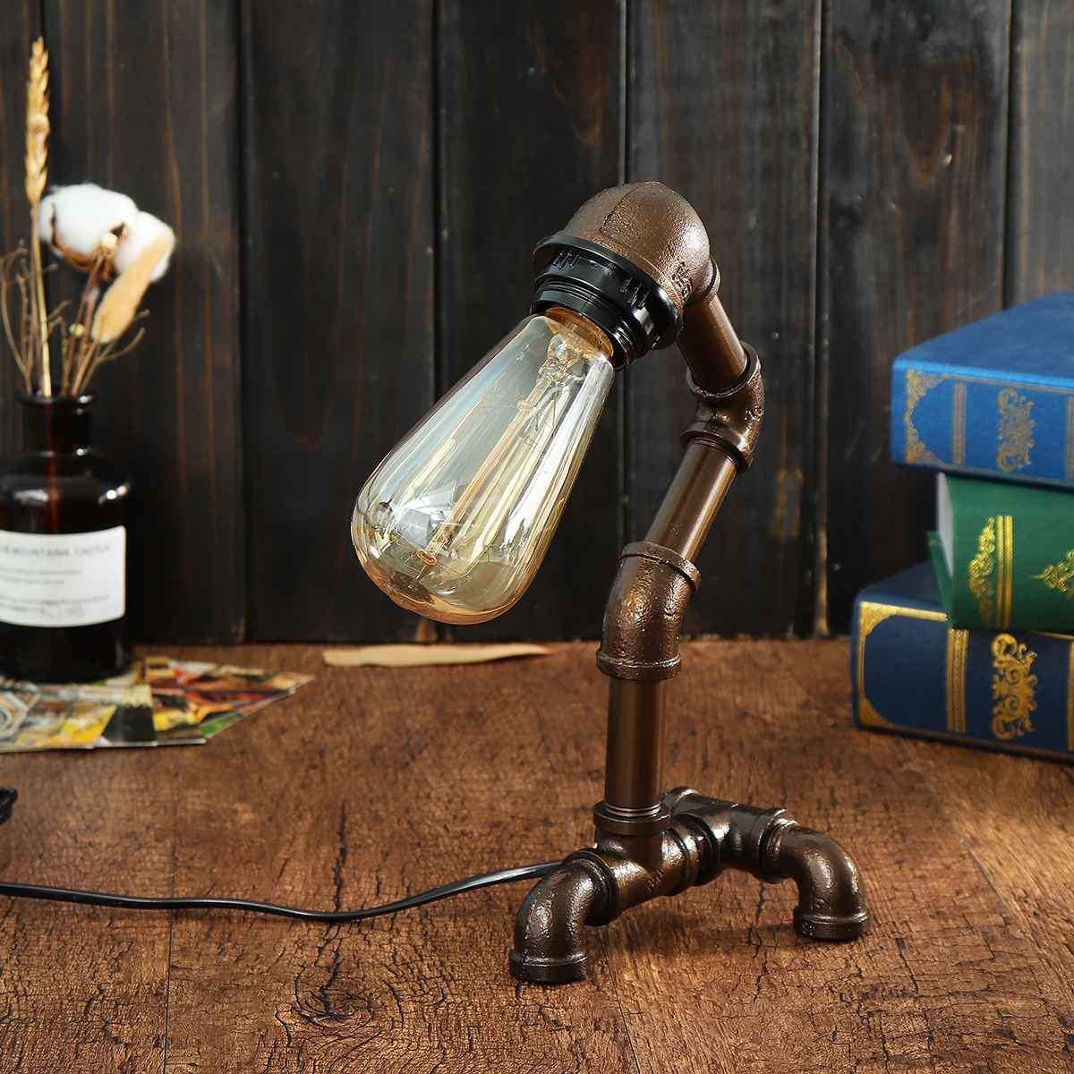 Industrial Style Desk Lamp All-Metal Steampunk Vintage E27 Hand-Assembled