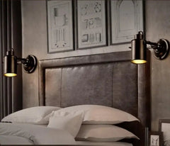 Industrial Adjustable Wall Light Metal E27 — 180° Swivel, Black or White