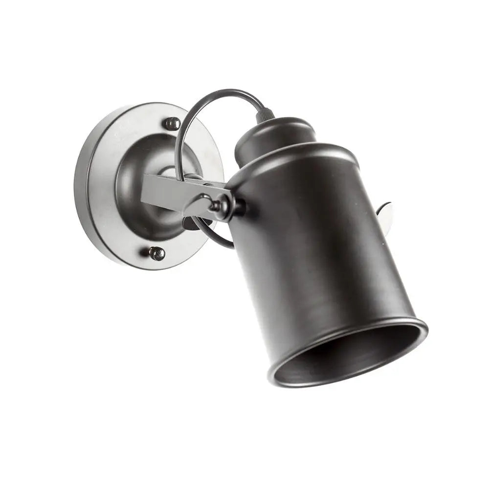 Industrial Adjustable Wall Light Metal E27 — 180° Swivel, Black or White