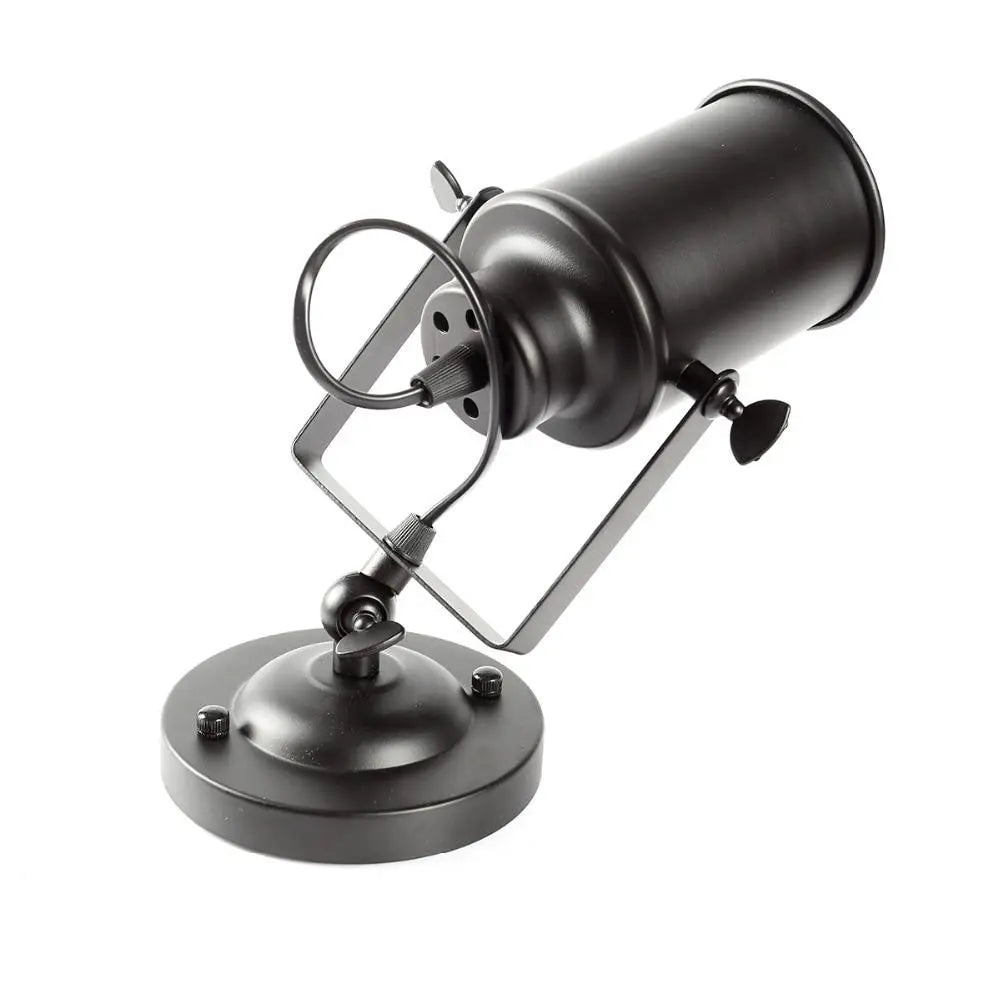 Industrial Adjustable Wall Light Metal E27 — 180° Swivel, Black or White