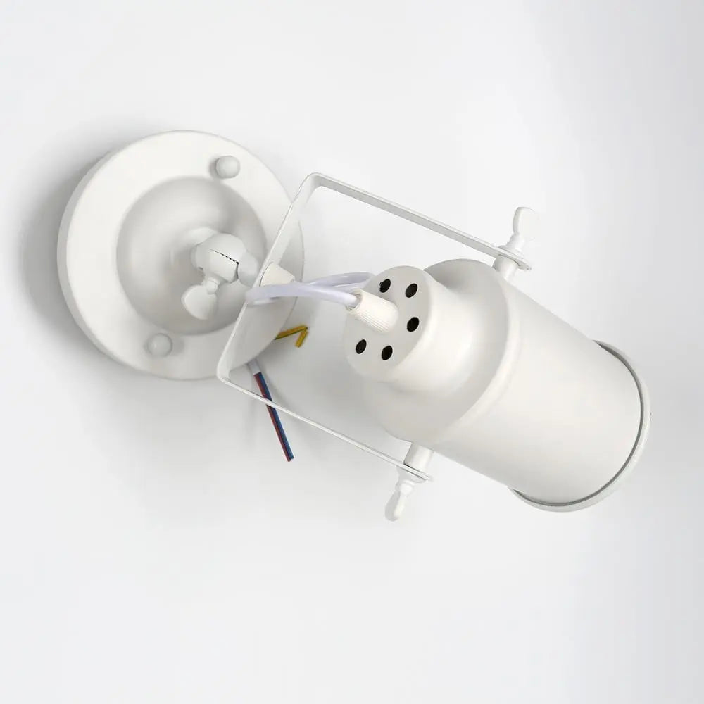 Industrial Adjustable Wall Light Metal E27 — 180° Swivel, Black or White