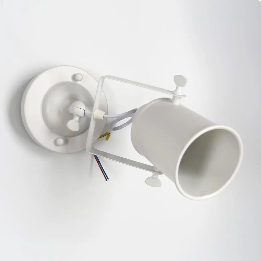 Industrial Adjustable Wall Light Metal E27 — 180° Swivel, Black or White