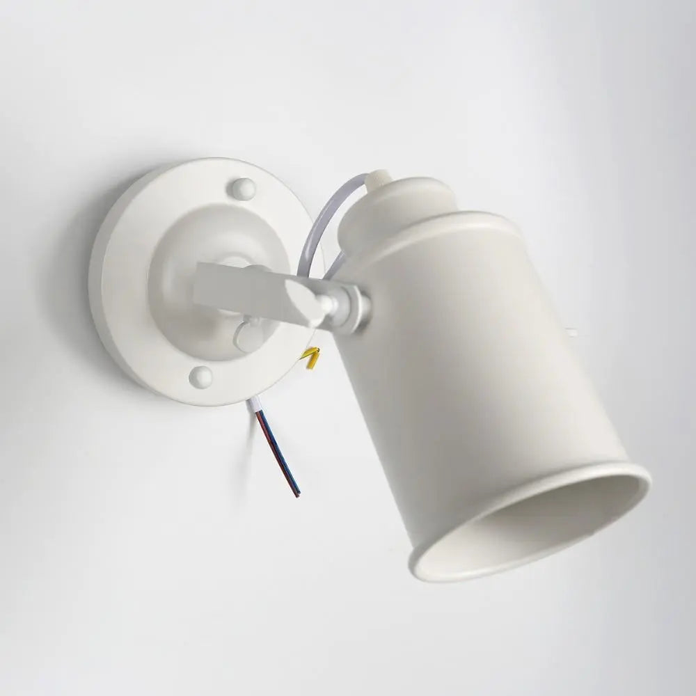 Industrial Adjustable Wall Light Metal E27 — 180° Swivel, Black or White