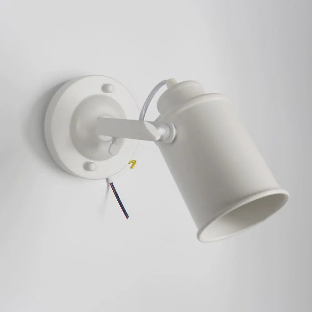 Industrial Adjustable Wall Light Metal E27 — 180° Swivel, Black or White
