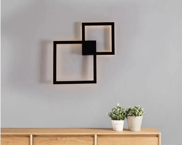 Modern Square Wall Light Integrated LED — Black / White