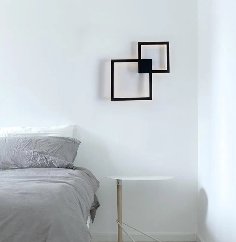 Modern Square Wall Light Integrated LED — Black / White