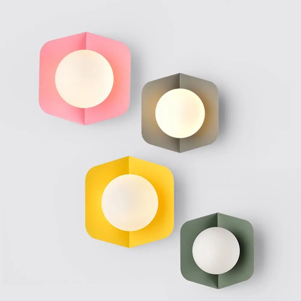 Candy Nordic Wall Light Iron Acrylic LED Grey Pink Yellow Green