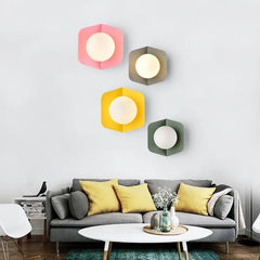 Candy Nordic Wall Light Iron Acrylic LED Grey Pink Yellow Green