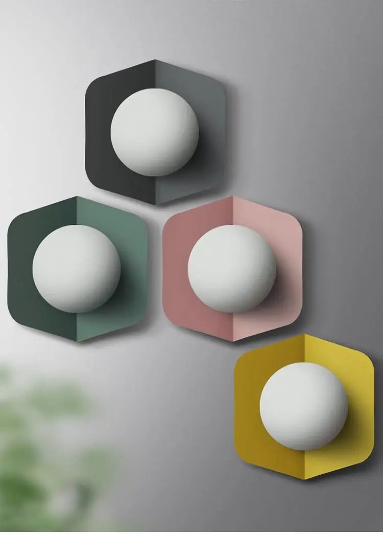 Candy Nordic Wall Light Iron Acrylic LED Grey Pink Yellow Green