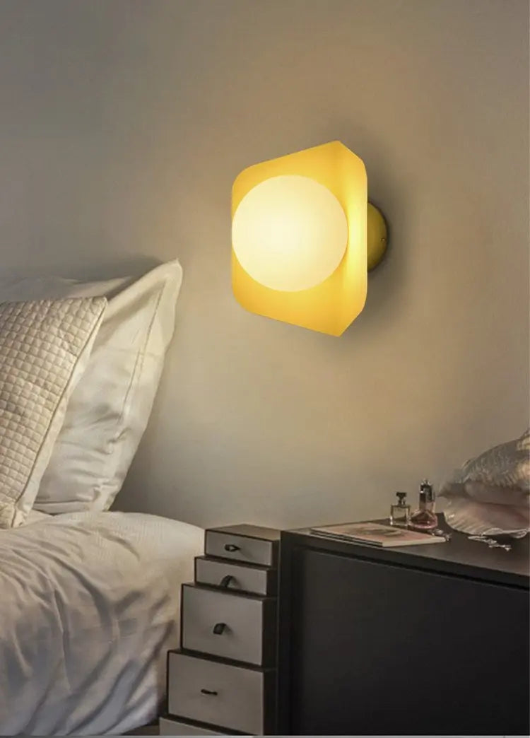 Candy Nordic Wall Light Iron Acrylic LED Grey Pink Yellow Green