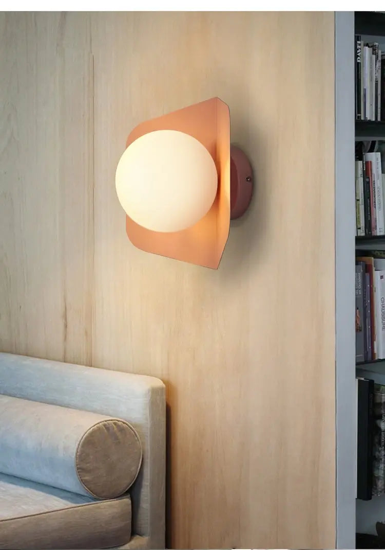 Candy Nordic Wall Light Iron Acrylic LED Grey Pink Yellow Green