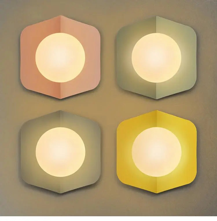 Candy Nordic Wall Light Iron Acrylic LED Grey Pink Yellow Green