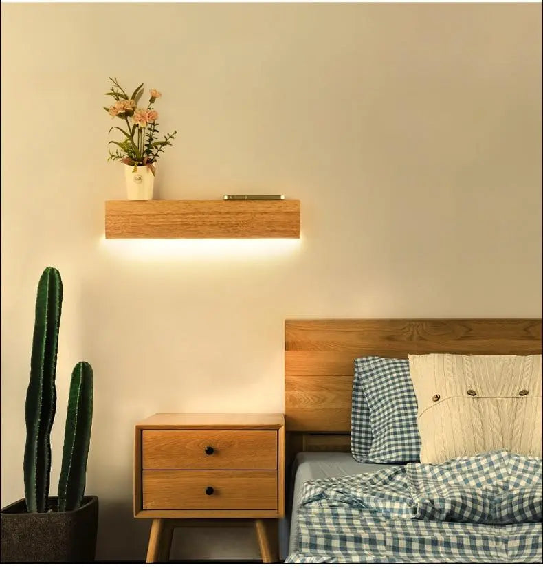 Oak Shelf Wall Light Integrated LED 40 cm 220V