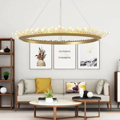 Modern Crystal LED Chandelier Iron Gold Black 60cm 80cm