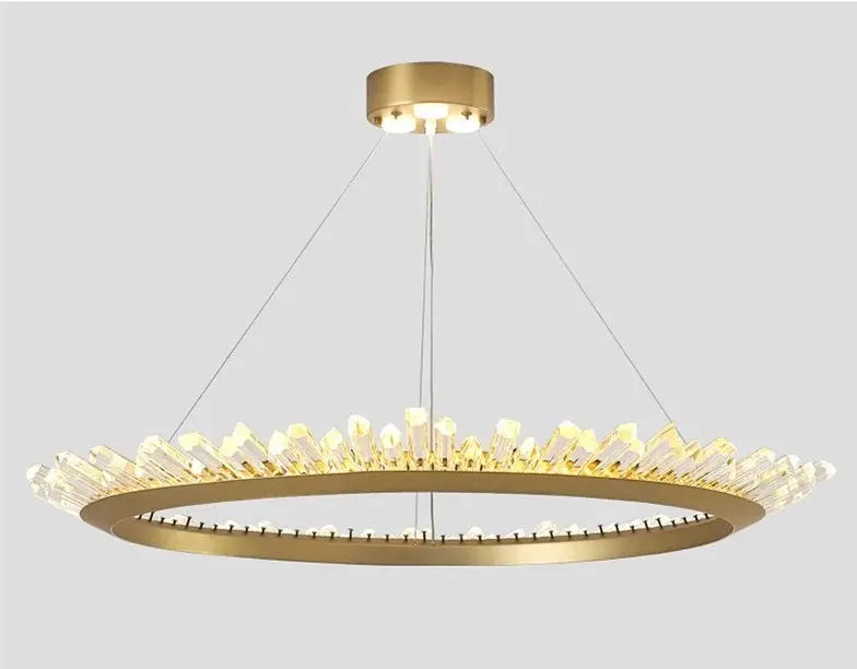 Modern Crystal LED Chandelier Iron Gold Black 60cm 80cm