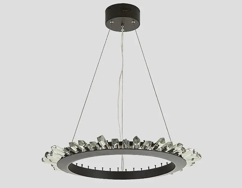 Modern Crystal LED Chandelier Iron Gold Black 60cm 80cm