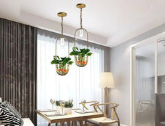 Pendant Light with Planter Iron Glass E27 IP44