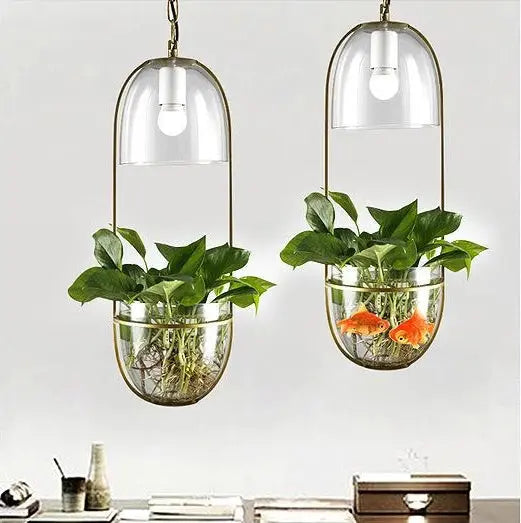 Pendant Light with Planter Iron Glass E27 IP44