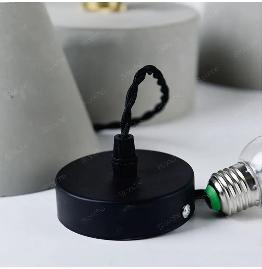 Industrial Cement Pendant Light E27 Black White 4 Shapes