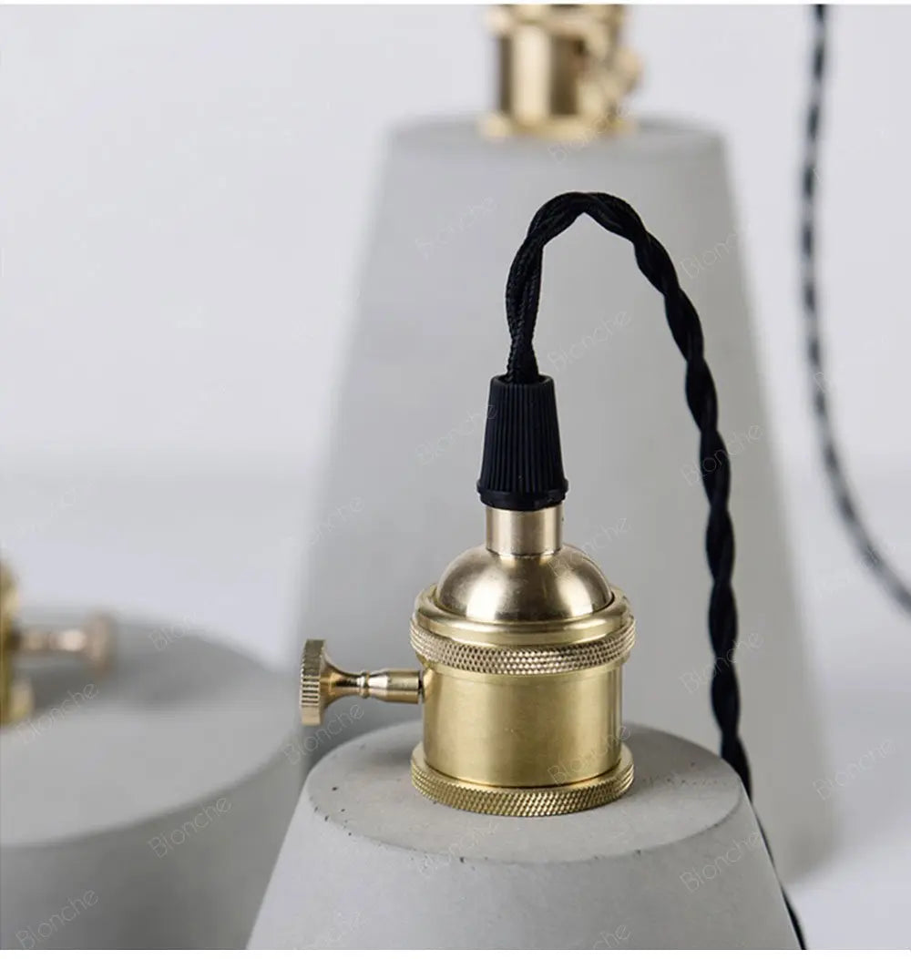 Industrial Cement Pendant Light E27 Black White 4 Shapes
