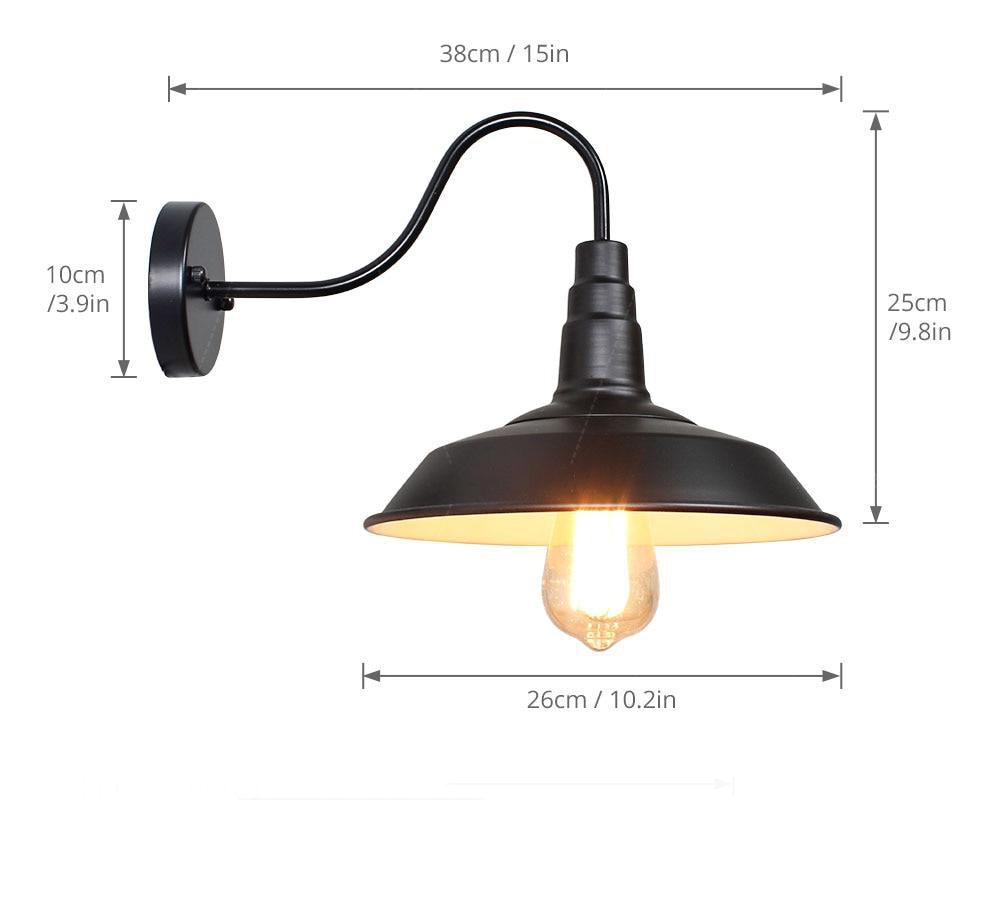 Matt Black Metal Wall Light Flexible Arm E27 Max 40W Thermolacquered