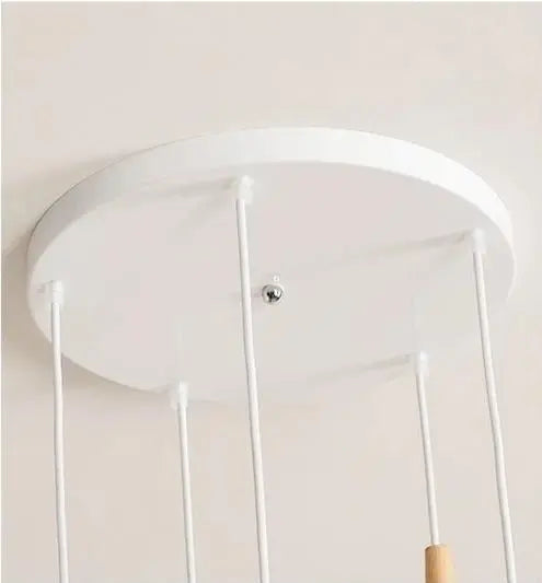 Bryton LED Pendant Light Set Iron Wood Glass 3 or 5