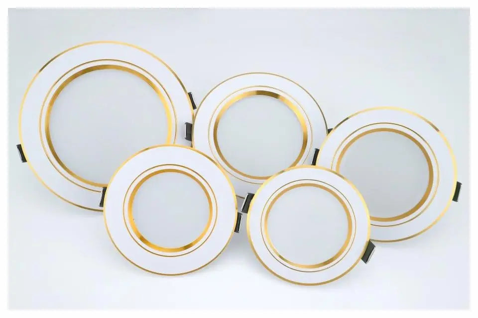 Recessed Round LED Ceiling Light, 5–18W, Gold/White/Silver, Cool & Warm White