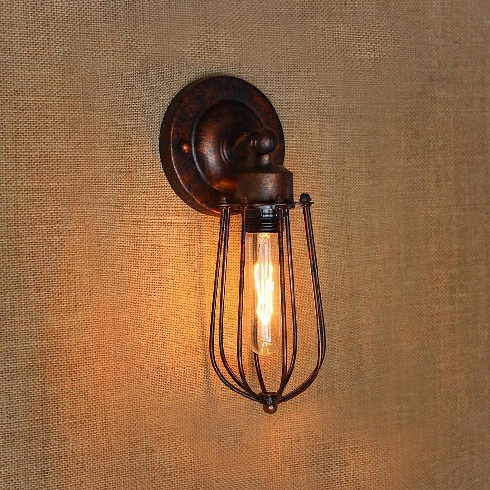 Vintage Industrial Wall Light 180° Adjustable E27 — 4 Versions Patina & Black