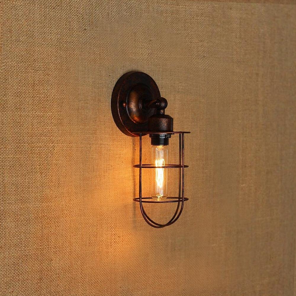 Vintage Industrial Wall Light 180° Adjustable E27 — 4 Versions Patina & Black