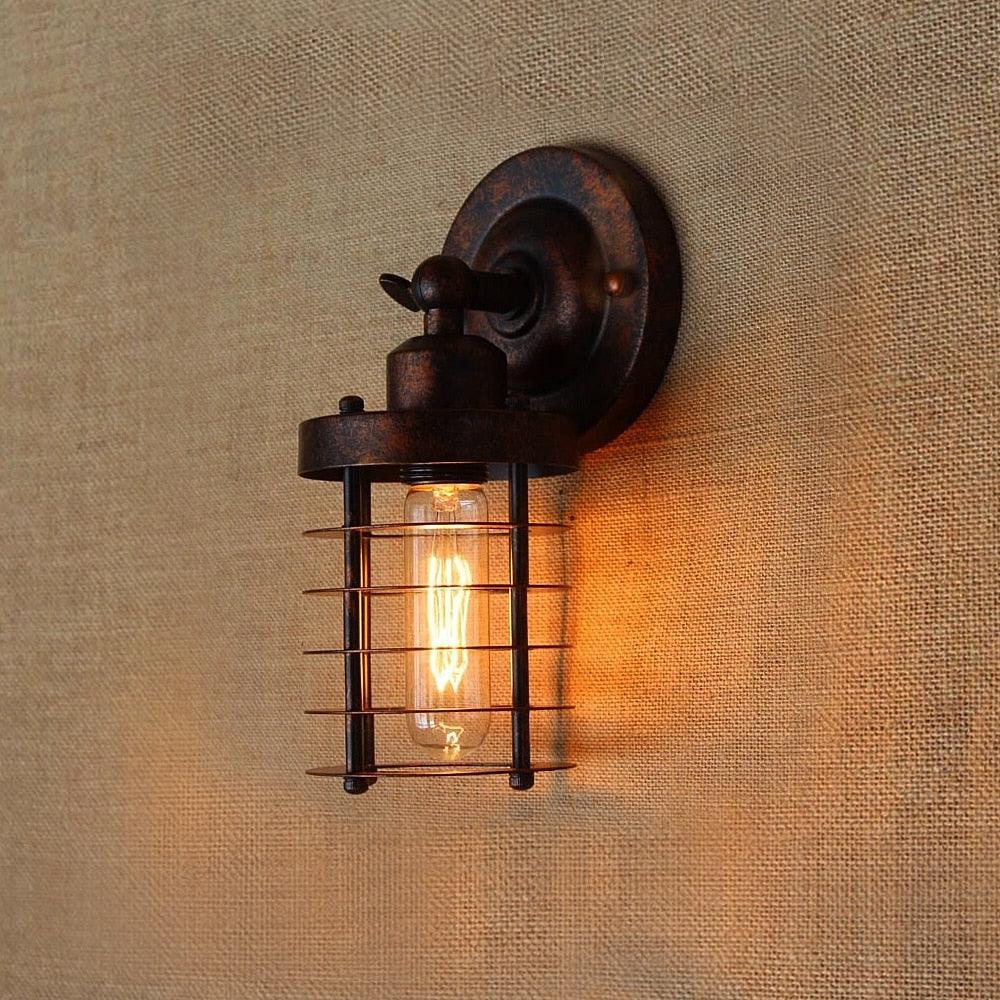 Vintage Industrial Wall Light 180° Adjustable E27 — 4 Versions Patina & Black