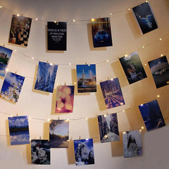 LED Fairy Lights with Photo Clips, Warm White, Battery & USB