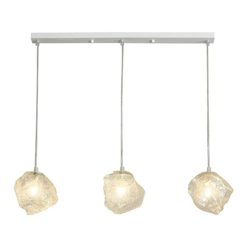 Glass Globe Pendant Light Set of 3 Iron E27 IP44