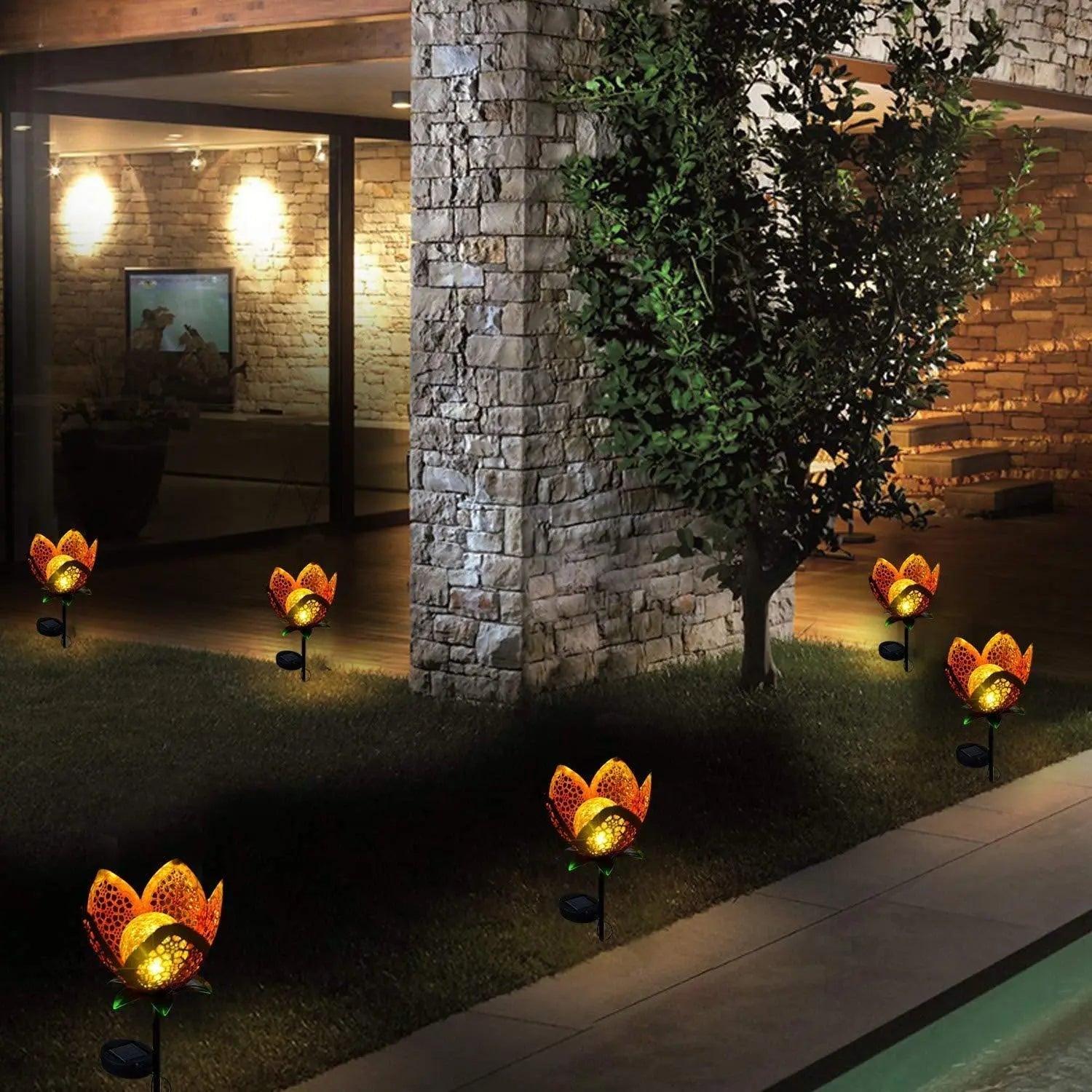 Solar Flower Stake Garden Light