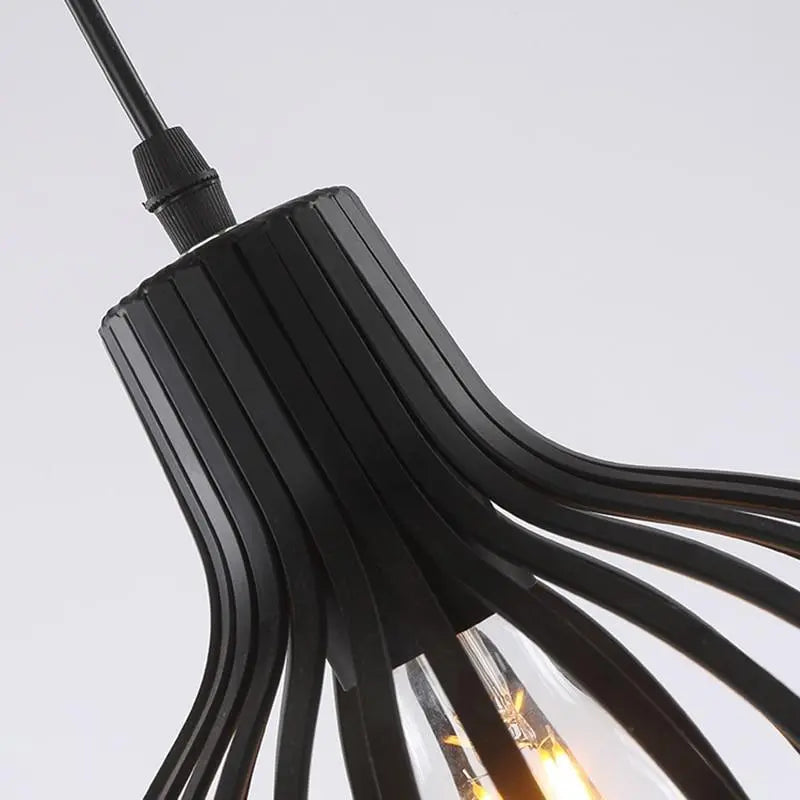 Iron Cage Pendant Light E27 Industrial Black White 20 cm