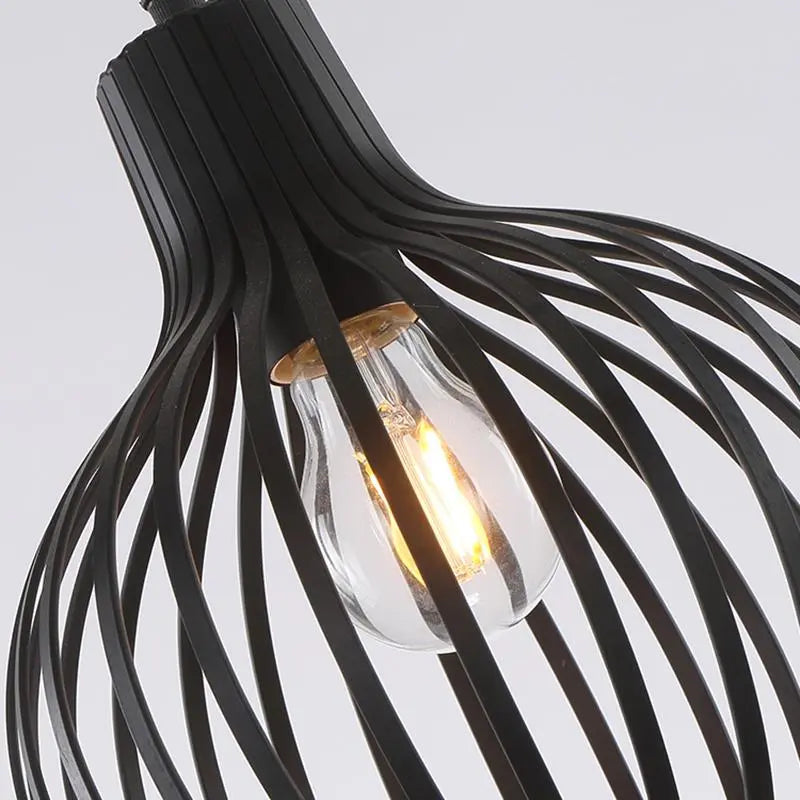 Iron Cage Pendant Light E27 Industrial Black White 20 cm